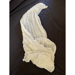 Vintage Cotton 100x30”Scarf Large White